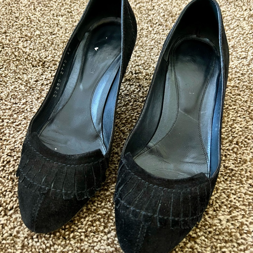 Black suede Sergio Rossi heel